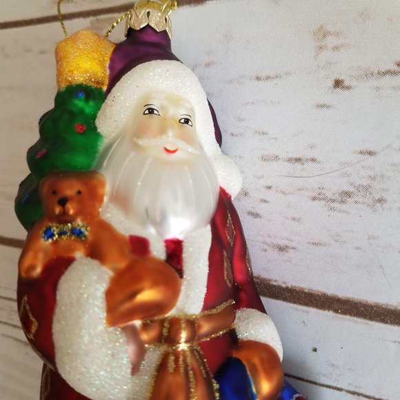 SCF Santa Claus Ornament Large Blown Glass - Picture 3 of 6